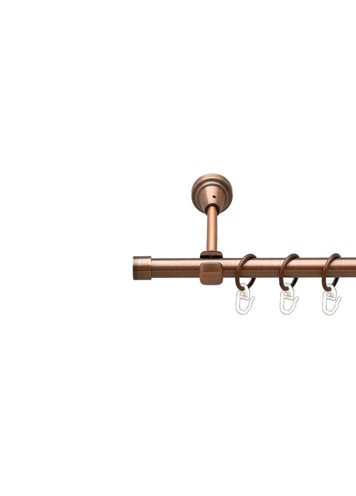 Карниз Заглушка металлический однорядный открытая гладкая труба Медь 16 мм 200 см (00-00019310) ORVIT (300689059)