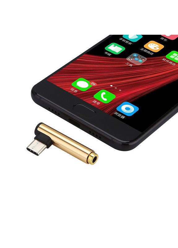 Перехідник USB-C Type C 3.5 mm Jack AUX Audio адаптер для прослуховування музики (золотистий) China (366666339)