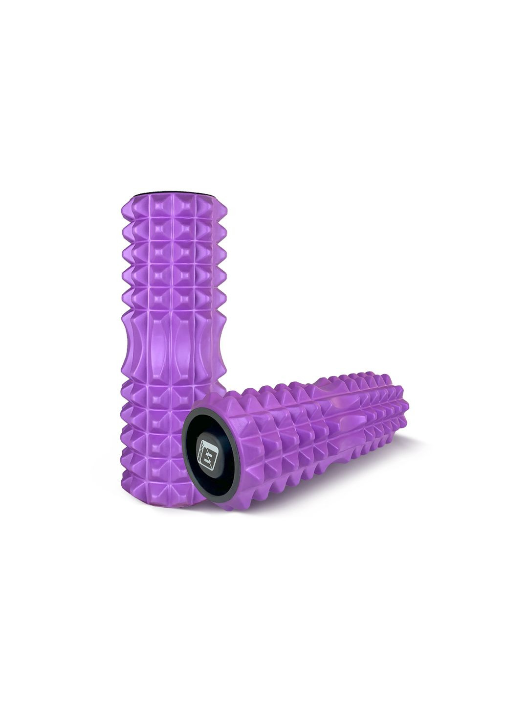 Масажний ролик Grid Roller 33 см v.1.2 із заглушками з обох сторін (фіолетовий) EasyFit (365549644)