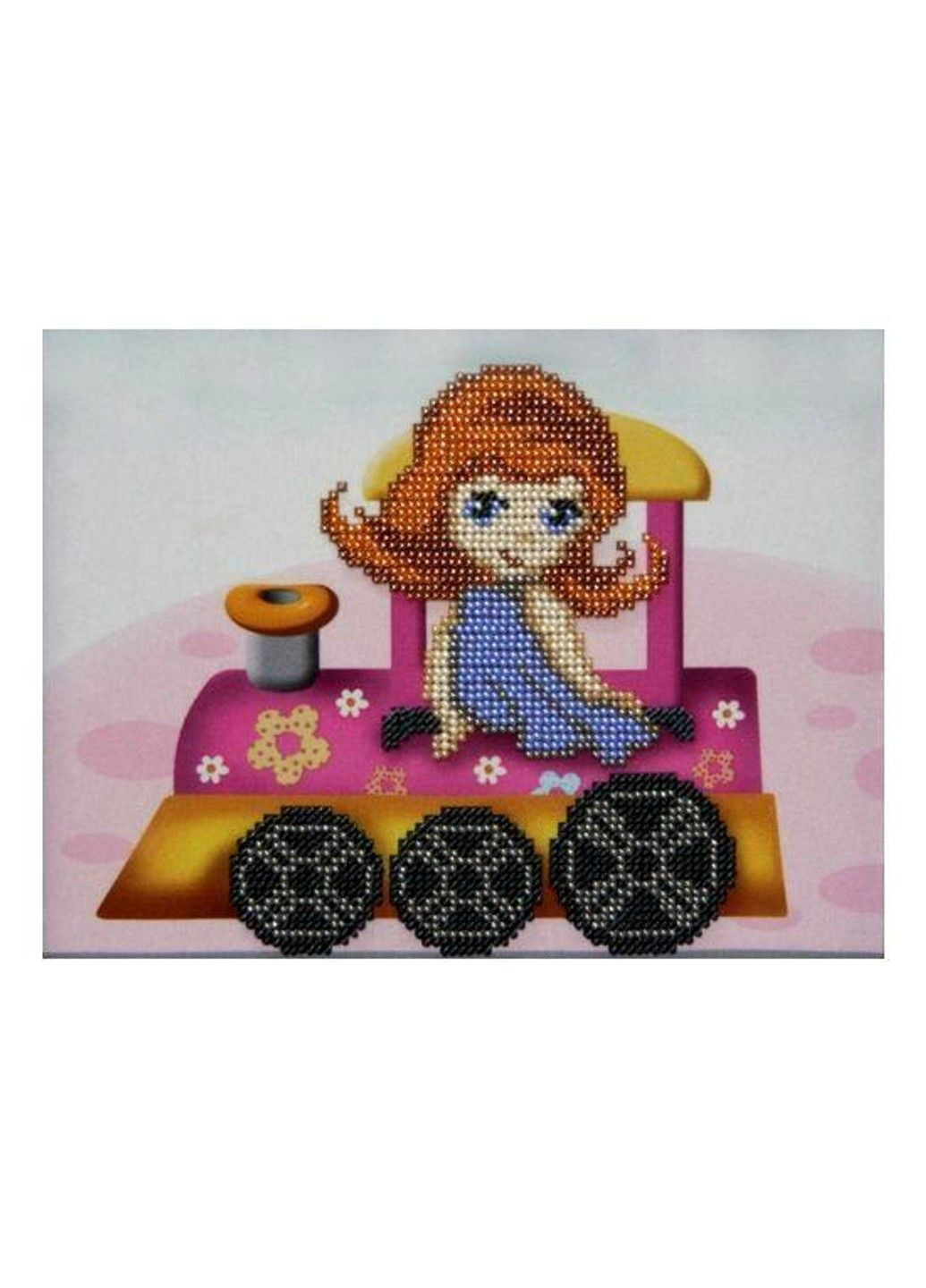 Набір для вишивання бісером "Дівчинка та поїзд" 20х16 см No Brand (333165514)