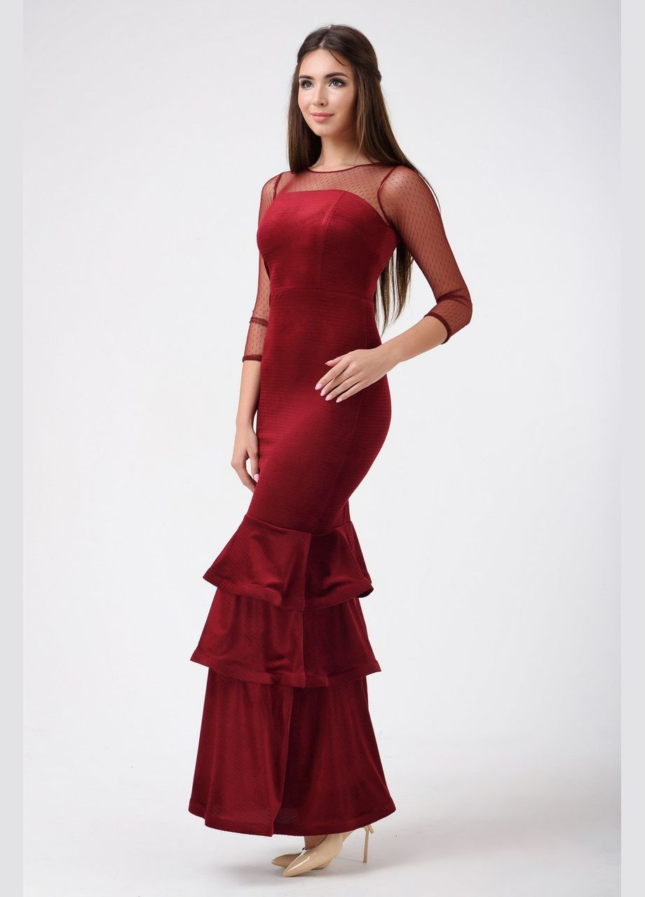 Бордовое коктейльное сукня Modna KAZKA