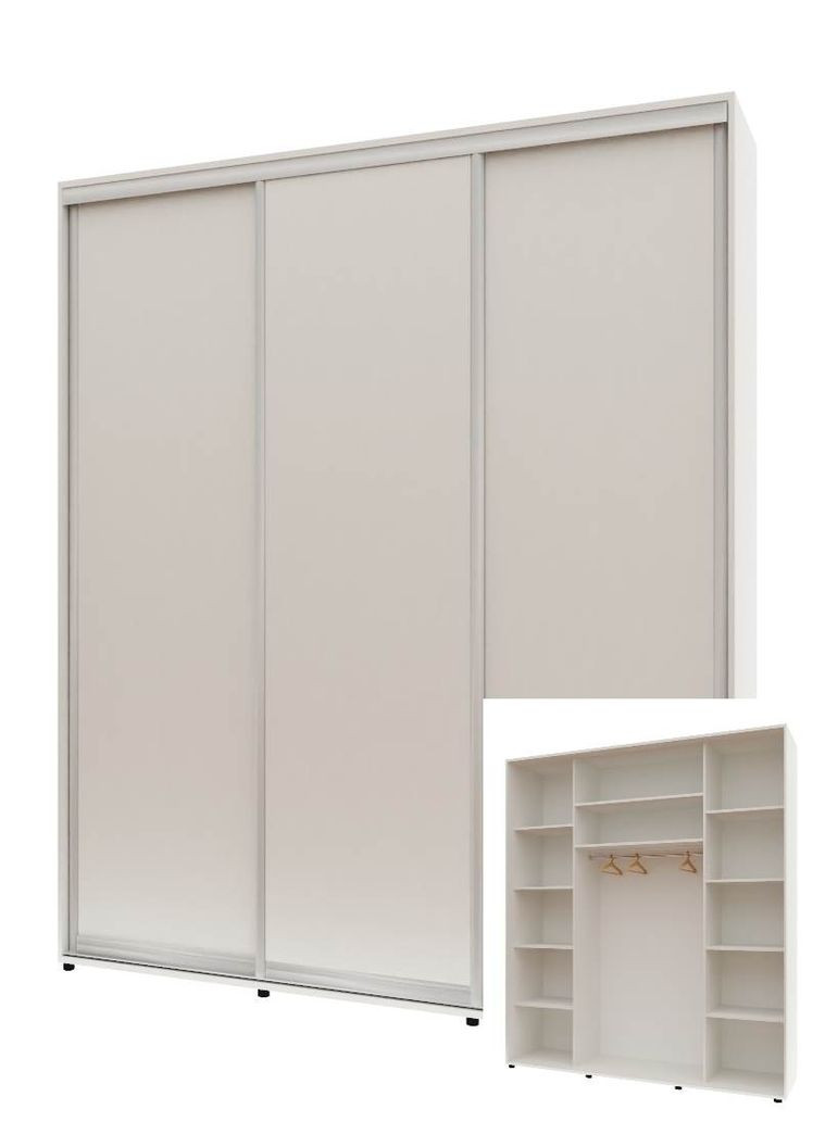 Шкаф-купе трехдверный Комфорт Мебель 180*60*210 см Белый 3 двери ДСП Макси Комфорт Меблі (360452738)