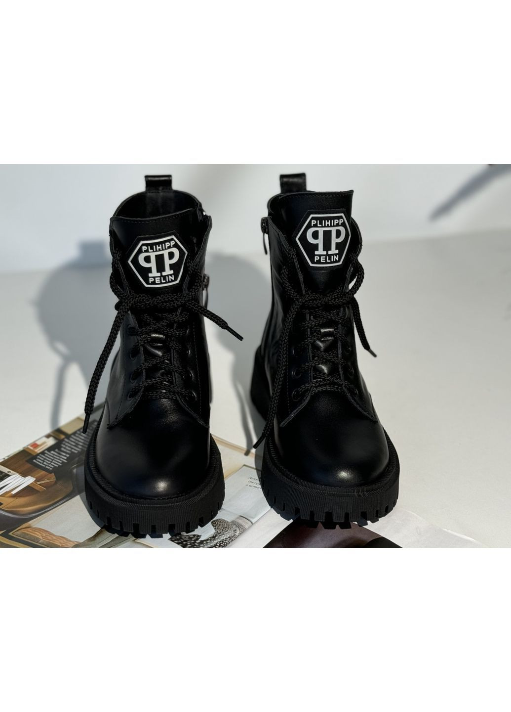 Черевики жіночі шкіряні на хутрі No Brand (370563153)