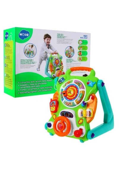 Інтерактивна катанка 4 в 1 для дітей 9-18 місяців + Коляска + Стіл + Сенсорна дошка + Путівник Ramiz (364233724)