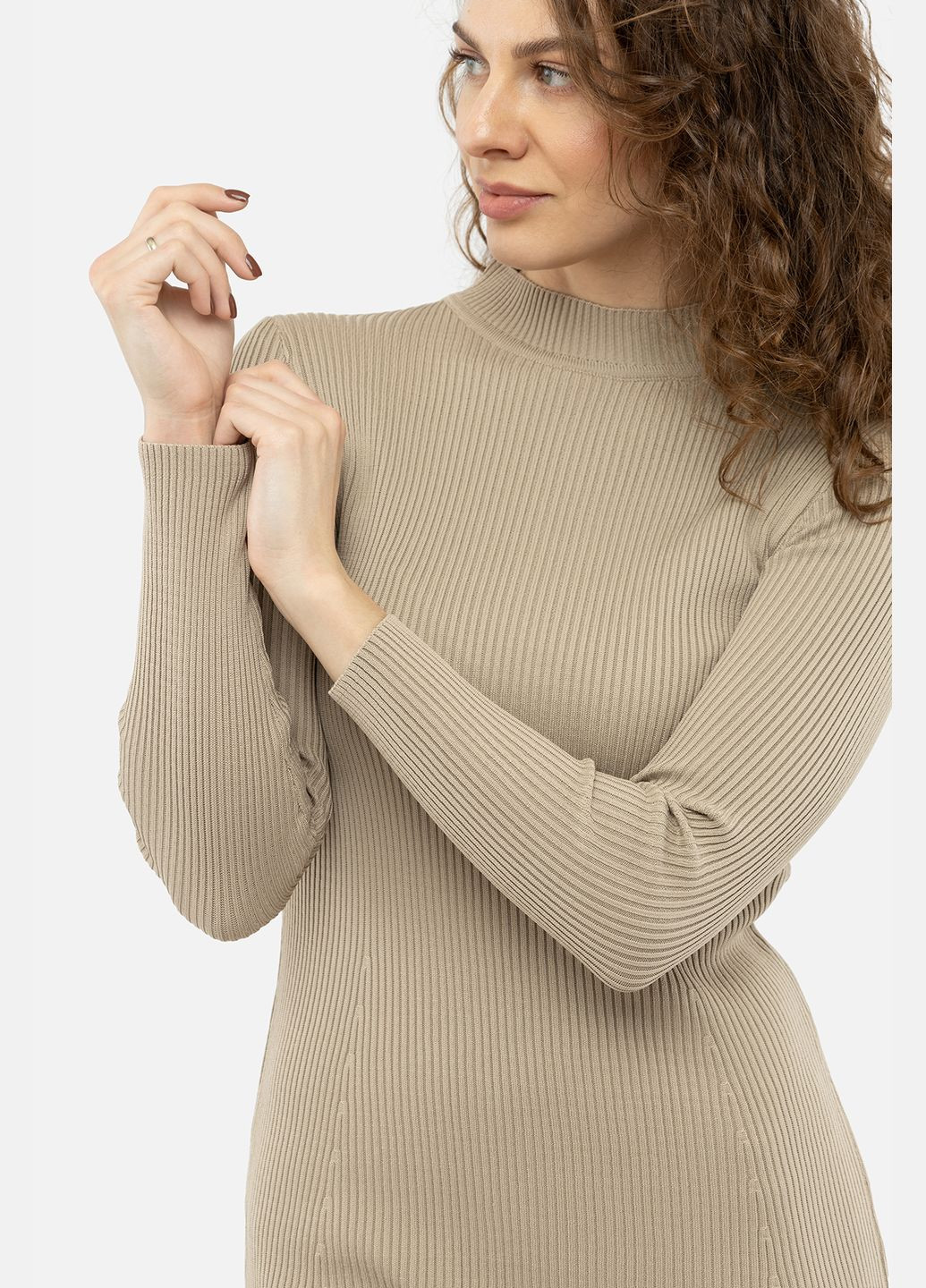 Бежева жіноча сукня колір бежевий цб-00241681 DEPPOT