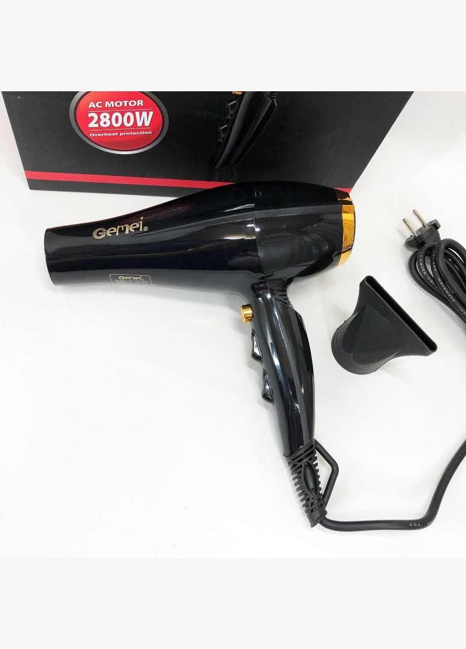 Фен с ионизацией и термозащитой Gemei GM 1765 2800 Вт, Легкий PV-536 профессиональный фен No Brand (350936993)