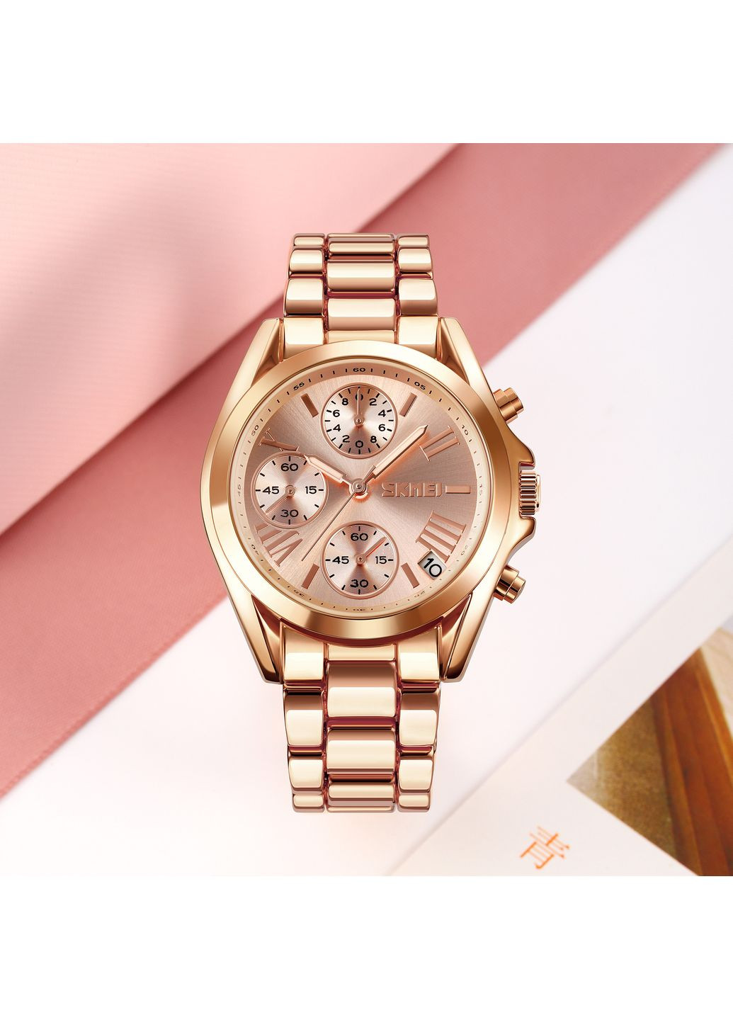 Годинники Rose Gold жіночі кварцові з календарем та хронографом водонепроникні до 30 м ProDobro (367264289)