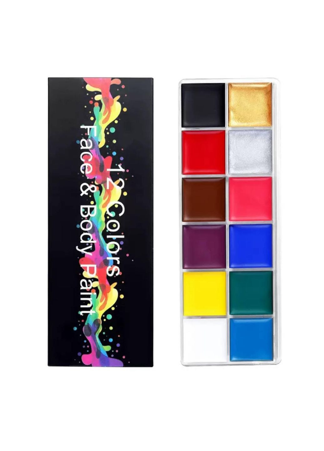 Фарби для обличчя та тіла на Хелловін, 12 кольорів, нетоксичні No Brand (365250567)