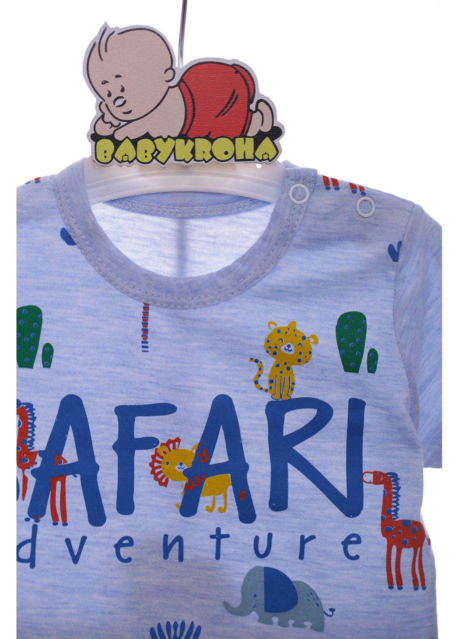 Синій літній костюм трійка для хлопчика двонитка "сафарі" синій 62 см (44862) Beboo