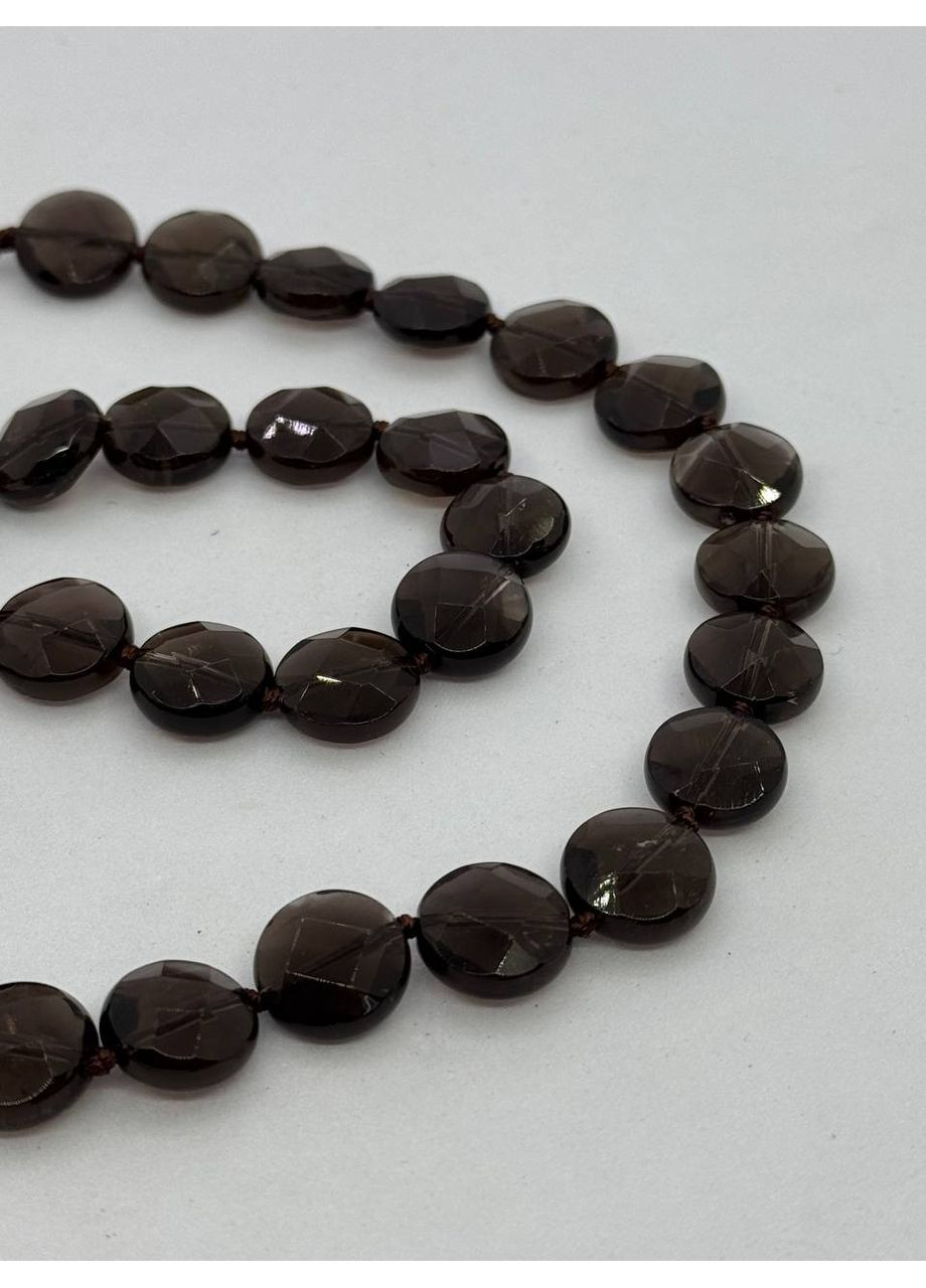 Намисто з раухтопазу 12*7 мм 45 см Сірий No Brand (363829839)