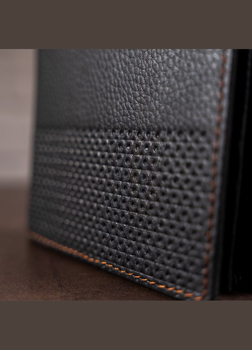 Кошелек мужской кожаный 14452 Черный Vintage (306882079)