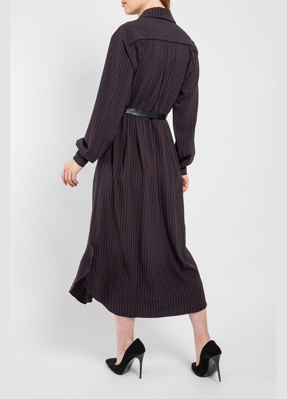 Чорна кежуал плаття жіноче міді чорне в смужку дизайнерське "флірт" mkpr7741-2 Modna KAZKA