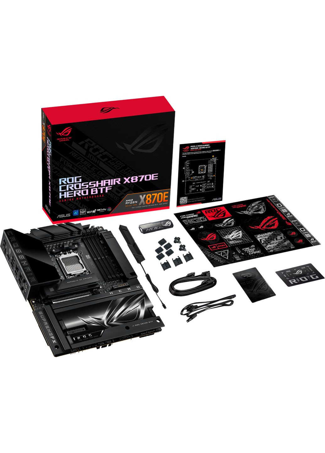 Материнская плата ROG CROSSHAIR X870E HERO BTF sAM5 X870E 4xDDR5 M.2 HDMI WiFi BT ATX скрытое подключение разъемов Asus (365748233)