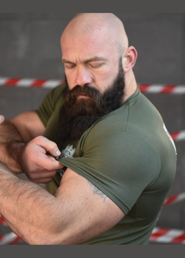 Тактическая потоотводящая футболка с принтом олива No Brand (321791032)