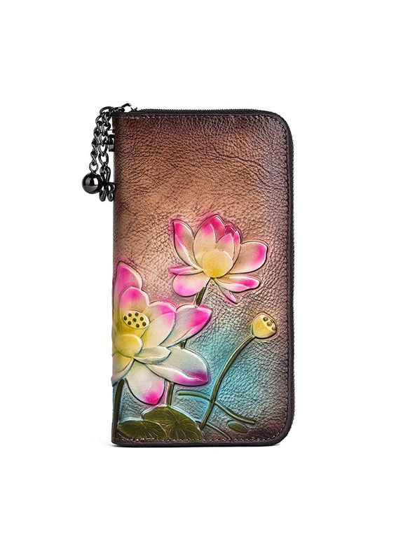 Кошелек клатч женский из натуральной кожи тисненый цветок красивый стильный модный Me 88006 (336550967)