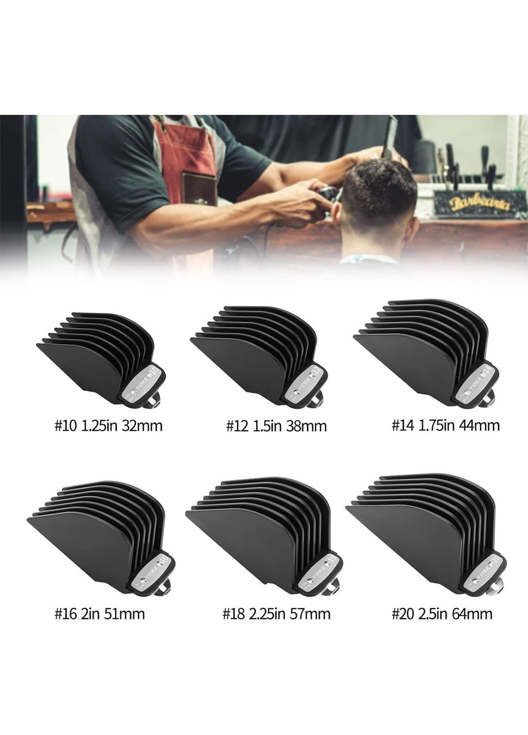 Насадки на машинку для стрижки Wahl/Surker 6 шт чорний Yinke Amazon (361319513)