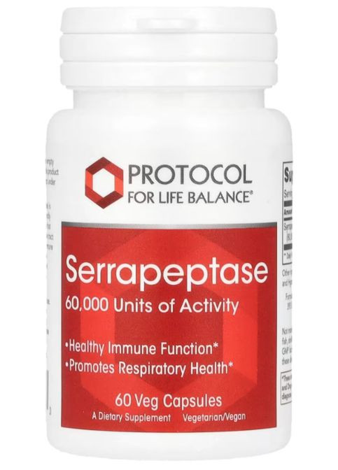 Serrapeptase 60000 Units of Activity 60 Veg Caps Protocol for Life Balance (315885871)