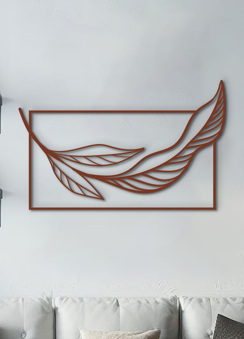 Настенный декор для дома, картина лофт "Листок минимализм", декоративное панно 30х18 см Woodyard (292112960)