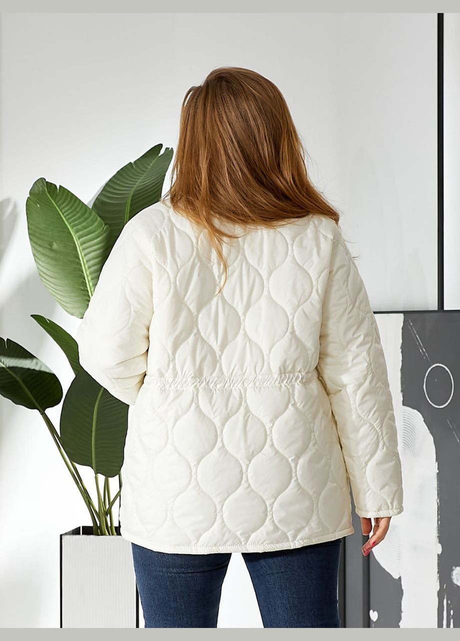 Молочна жіноча весняна куртка колір молочний р.54/56 452767 New Trend