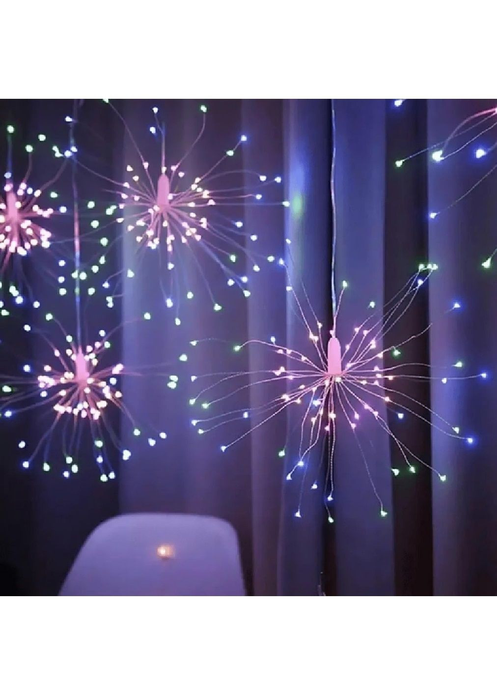 Світлодіодна зовнішня внутрішня гірлянда штора феєрверк салют від мережі 8 режимів світіння 3х0.30 м 500LED (478758-Prob) RGB Unbranded (311480991)