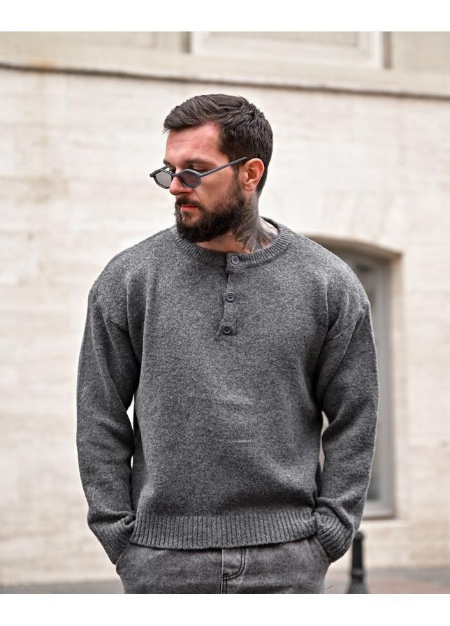 Серый мужской свитер alonso серый (370024745)