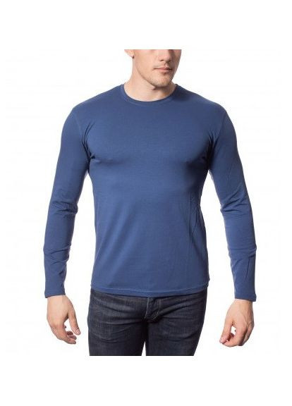 Реглан, лонгслив чоловічий, футболка з довгим рукавом синій однотонний розмір М Hector (316701137)