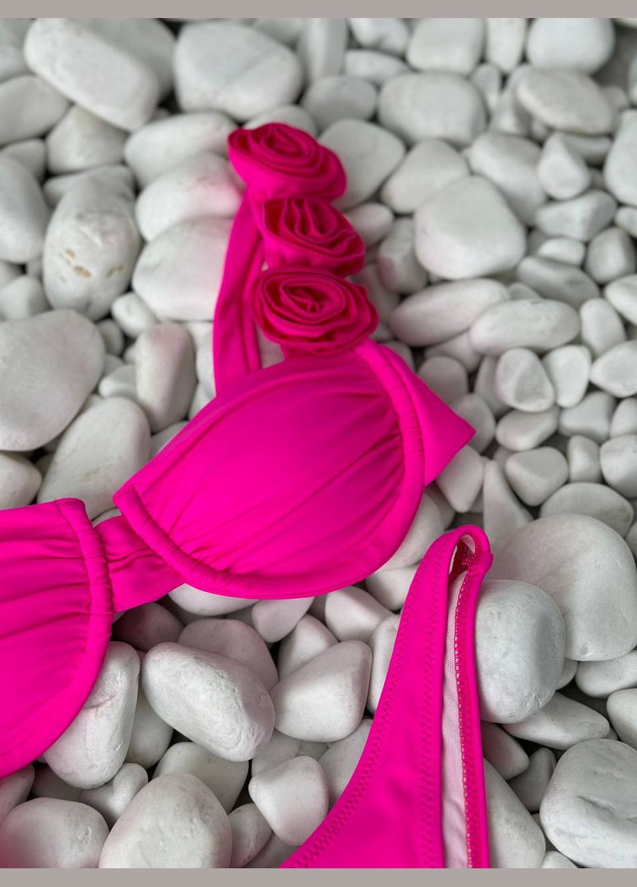 Рожевий купальник жіночий ліф і трусики роздільний No Brand