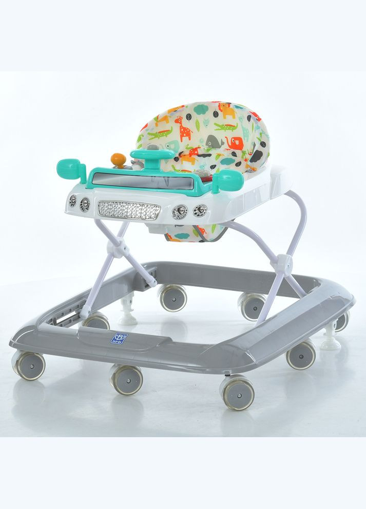Ходунки музыкальные, 8 колес, 2 стопора, свет, серо-голубые (M 6061-11-4) Bambi (339402644)