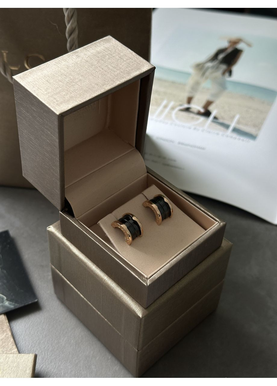 Bvlgari B.zero1 Earrings in 18K Rose Gold/Black Ceramic No Brand (362044591)