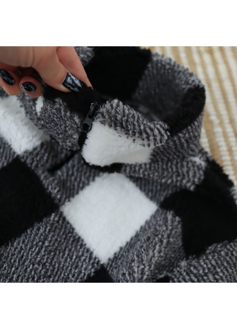 Комбінований зимній дитячий теплий костюм толстовка тедді + чорні штани брючний No Brand