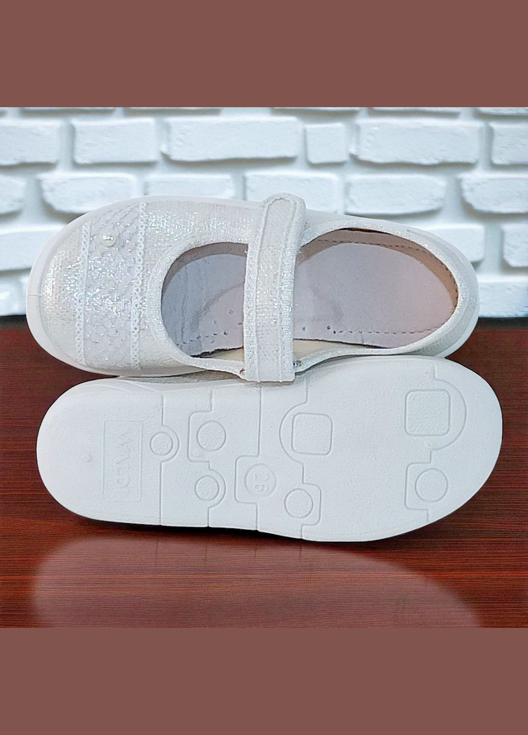 Белые ортопедические тапочки для девочки сменка в садик сменная обувь алина бант белые Waldi с жемчугом