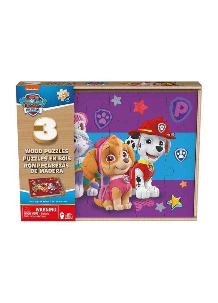 Пазл деревянный 3 в 1 Щенячий патруль, 72 элемента () Spin Master SM98297/6066794 (366524443)