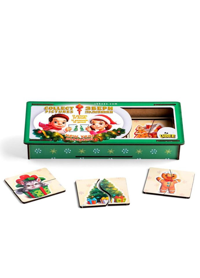 Настольная игра-пазлы "Новогодние половинки" (ПСД238) PSD238, 12 картинок Toysi (372495934)
