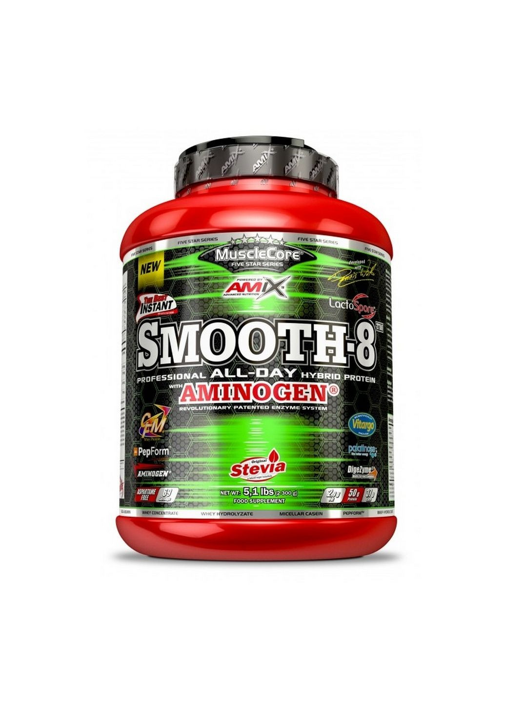 Протеїн MuscleCore Smooth-8 Protein, 2.3 кг Шоколад Amix Nutrition (293340602)