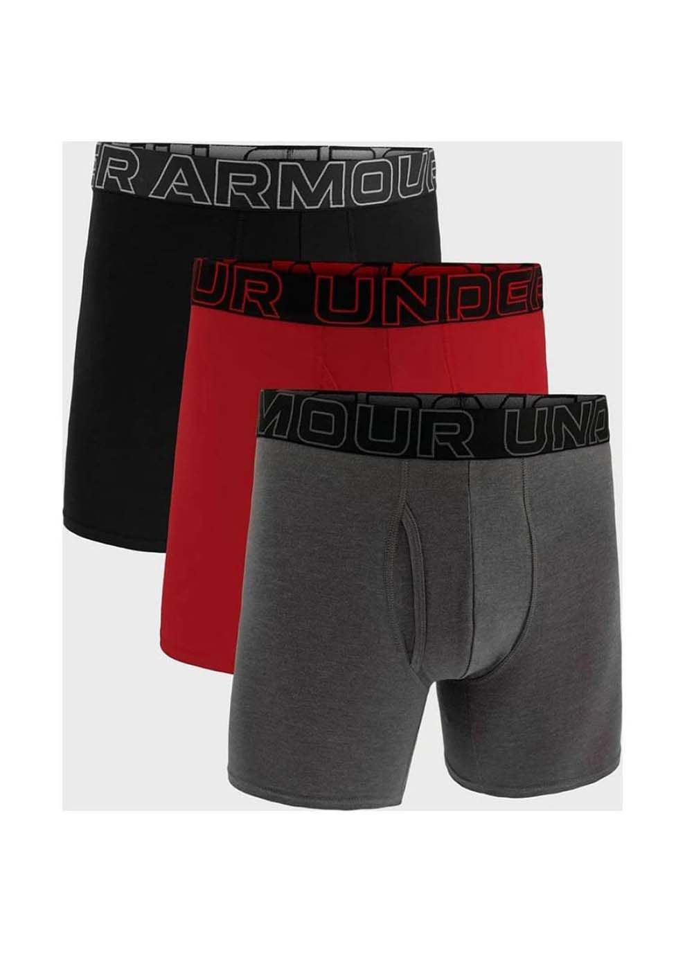 Чоловічі Труси Underwear Boxers UA PERFORMANCE COTTON - SOLID 6 3PK Сірий Under Armour (367595764)