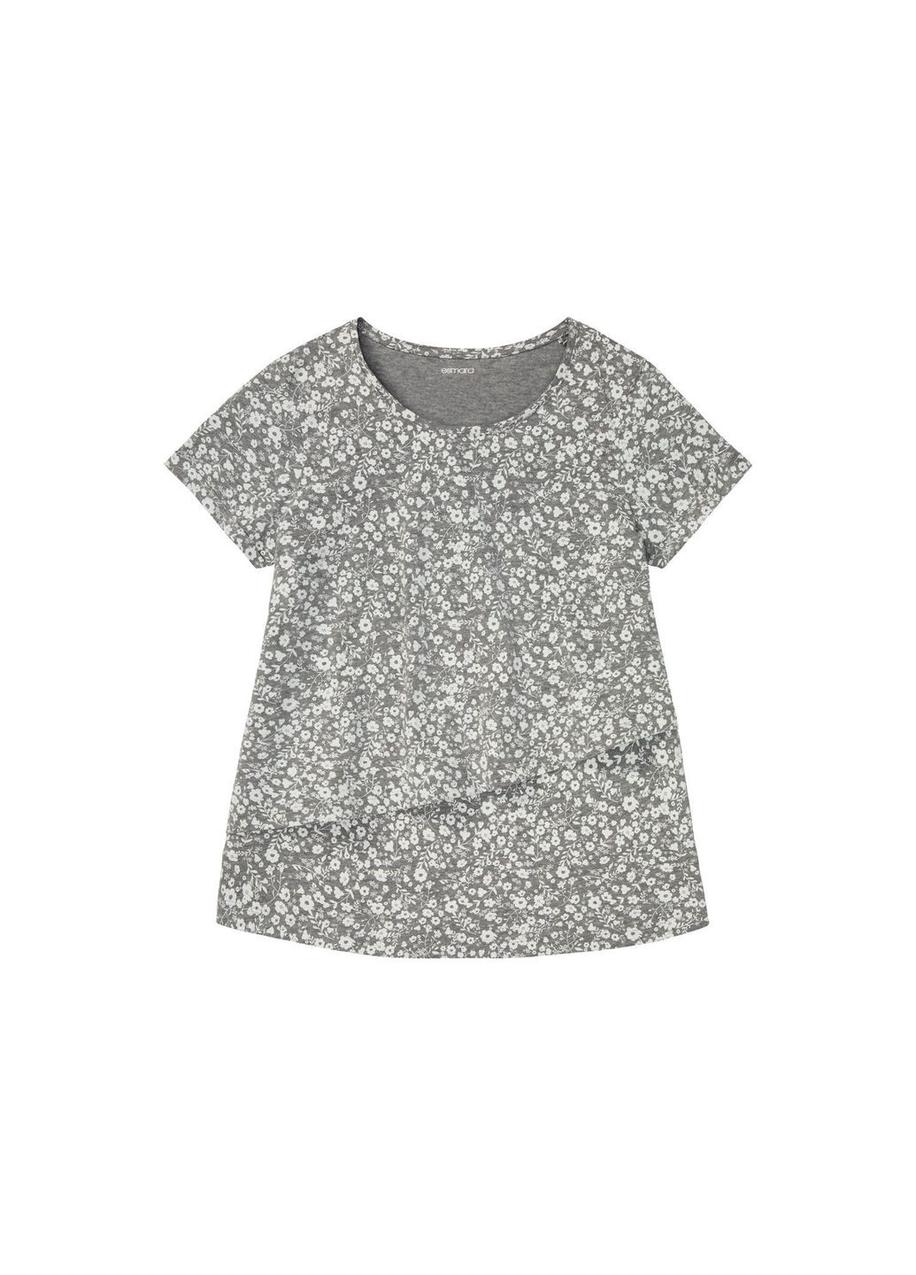 Сіра піжама для годуючих мам (футболка і шорти) для жінки lidl 368057 сірий Esmara