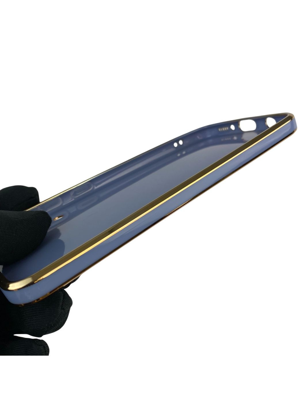 Чохол для Galaxy A50s (SM-A507F) з кільцем-підставкою із золотою окантовкою на самсунг а50с синій gs1 Samsung (366227926)