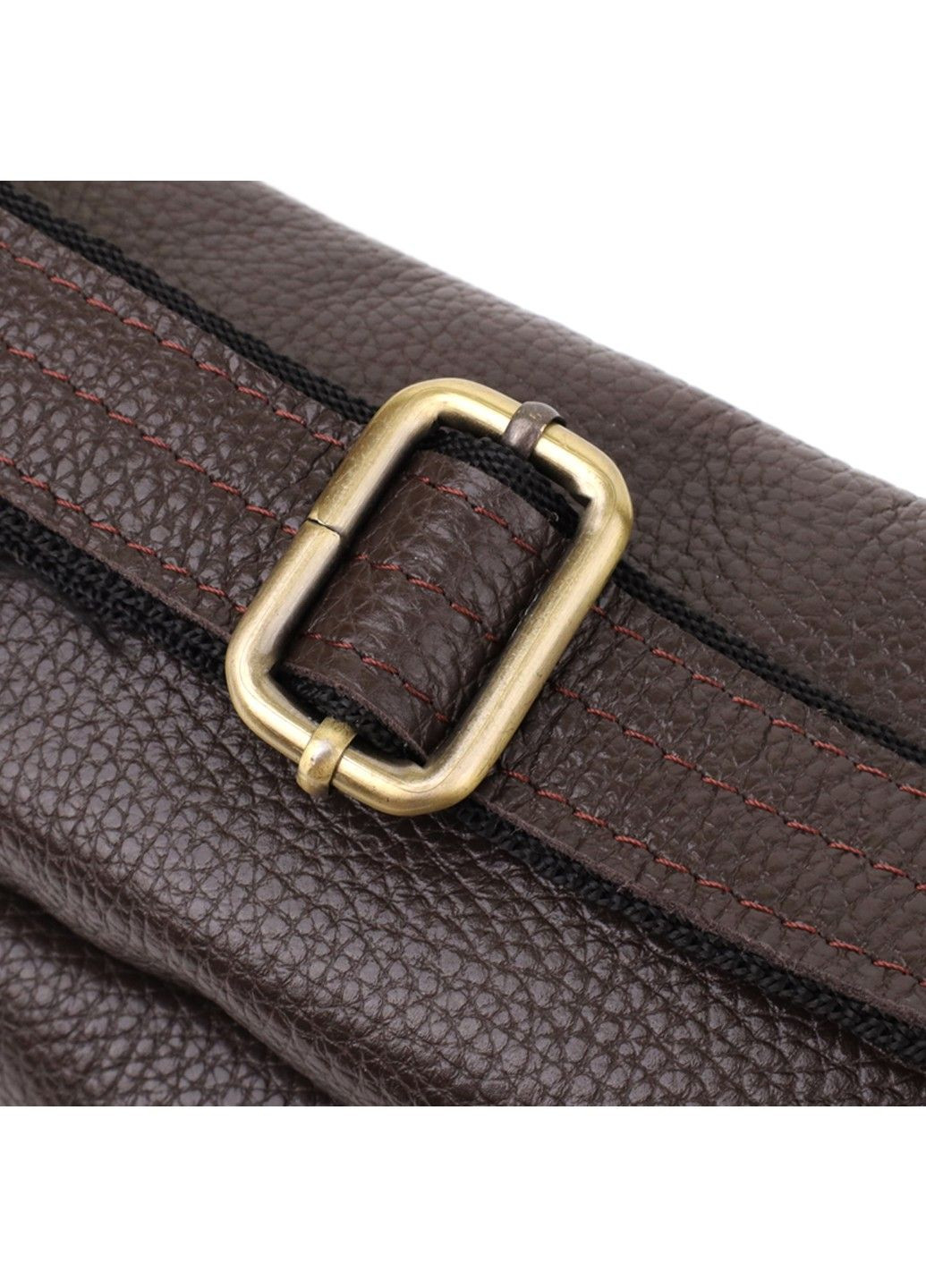 Стильна сумка бананка із зернистої натуральної шкіри 23146 Коричневий Shvigel (335007586)