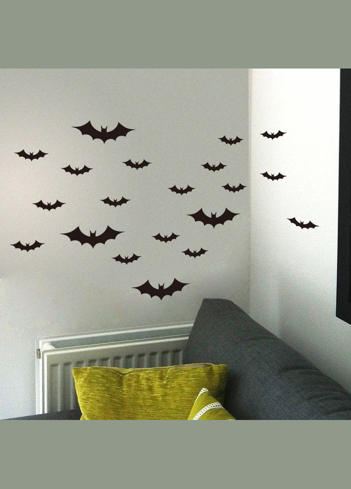 Летучие мыши Хэллоуин наклейки 150 на 225 мм черный Jannet (302769304)