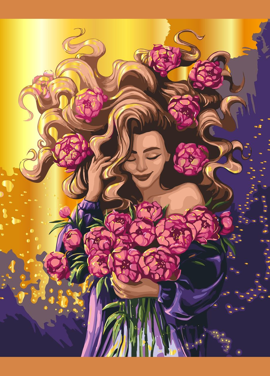 Картина за номерами Весняна дівчина з металевими фарбами. 40*50 см 10115-AC Art Craft (321968049)