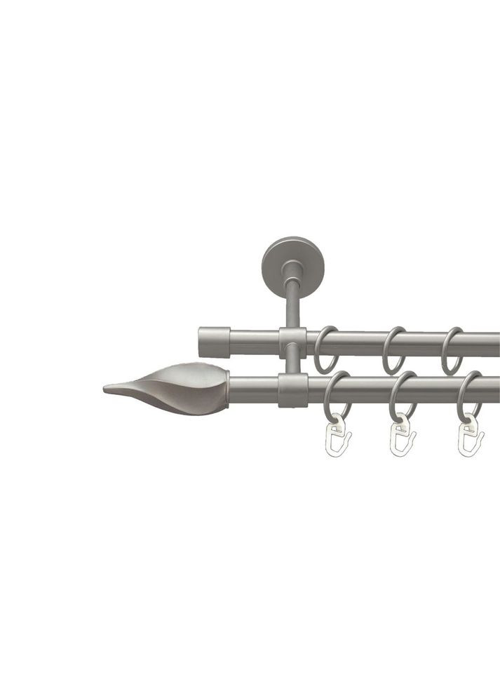 Карниз Твісто металевий дворядний закритий гладка труба Сатин 16\16 мм 200 см (00-00022670) ORVIT (300691167)