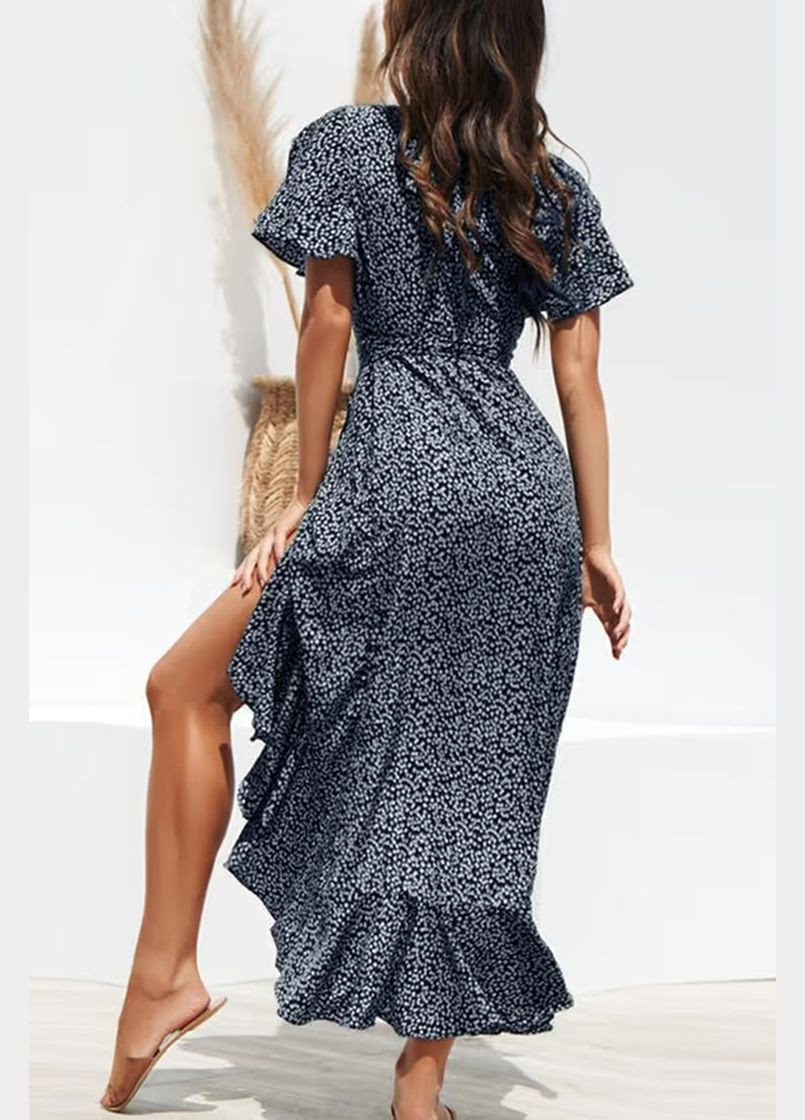 Темно-синя повсякденний плаття, сукня CUPSHE в горошок