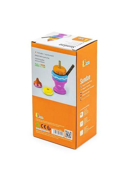 Пирамидка Toys 51321 Розовая деревянная игрушка Viga (317619363)