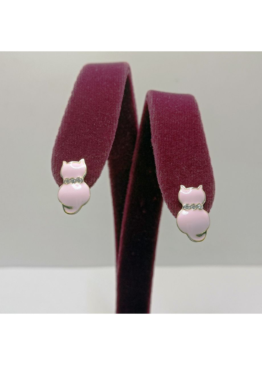 Сережки дитячі "Леонардо" срібло 925° 2,76г. рожева емаль (2769) Elis-s (358234122)