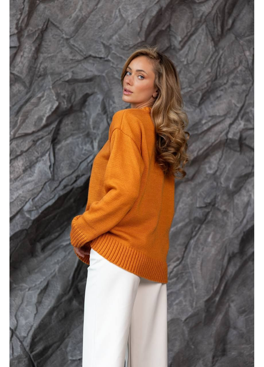 Оранжевый демисезонный свитер женский Україна