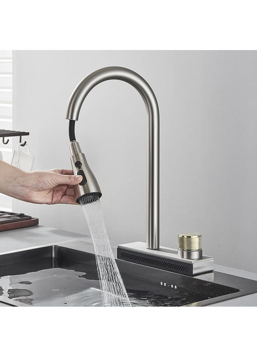 Змішувач під мийку "Водоспад" ZS84 (brushed) Platinum (336937273)