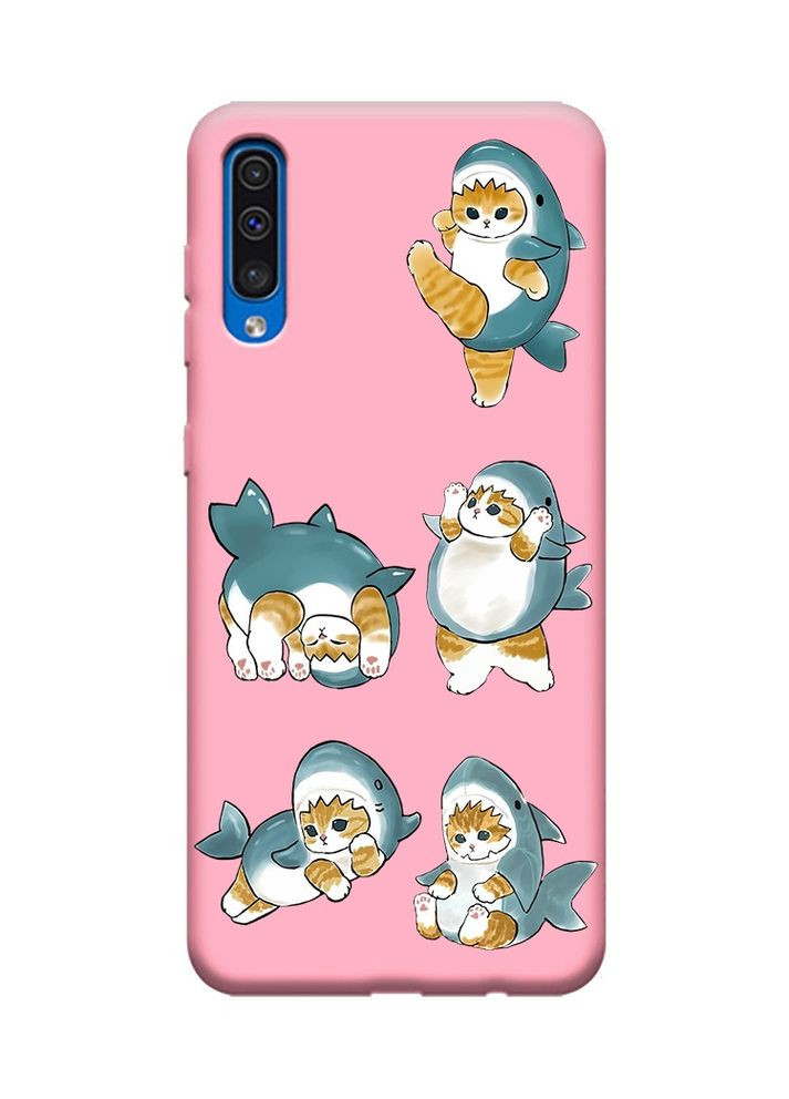 Матовий рожевий чохол на Samsung Galaxy A50 (2019) A505/A30s:: Котики акули (принт 381) Creative (355398058)