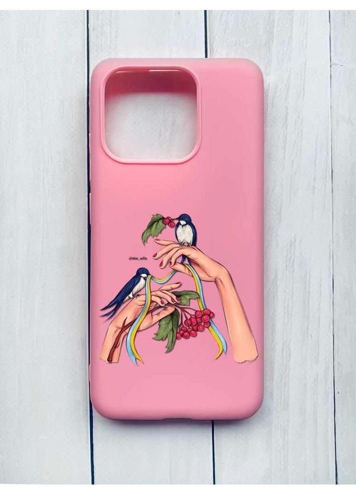 Матовий рожевий чохол на Xiaomi Redmi Note 13 Pro 5G Ластівки (принт 15) Creative (355395458)