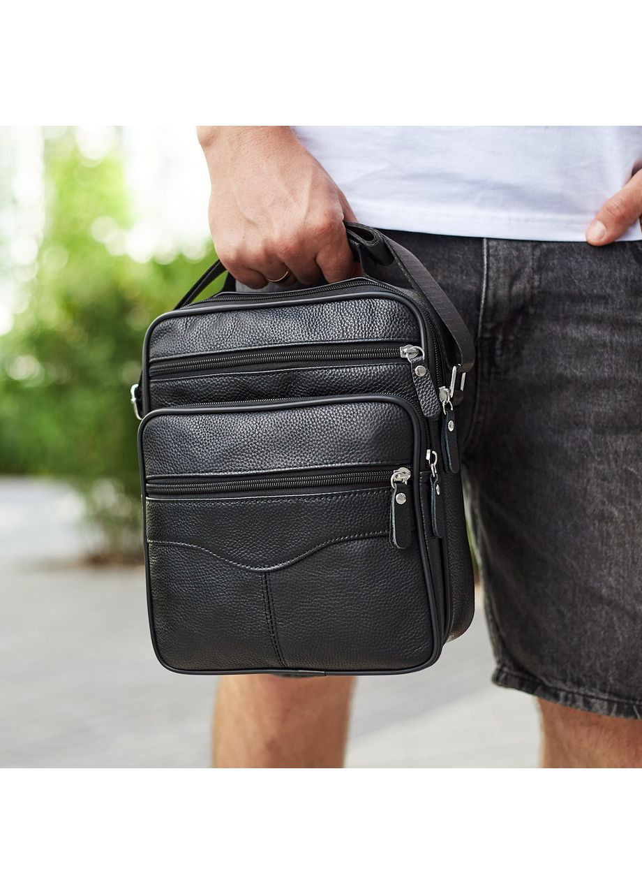 Мужская борсетка через плечо 26х20.5х8 / мессенджер наплечный из натуральной кожи, No Brand (335039838)