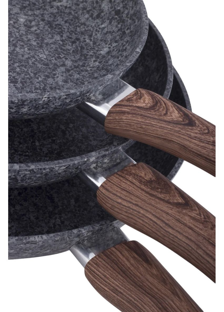 Набор сковородок Grey Marble KM-4169 3 предмета Kamille (349222362)
